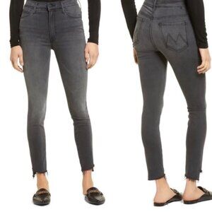 Mother Jean Womens 28 Gray The Stunner Zip Ankle Step Fray Lighting Up Lanterns